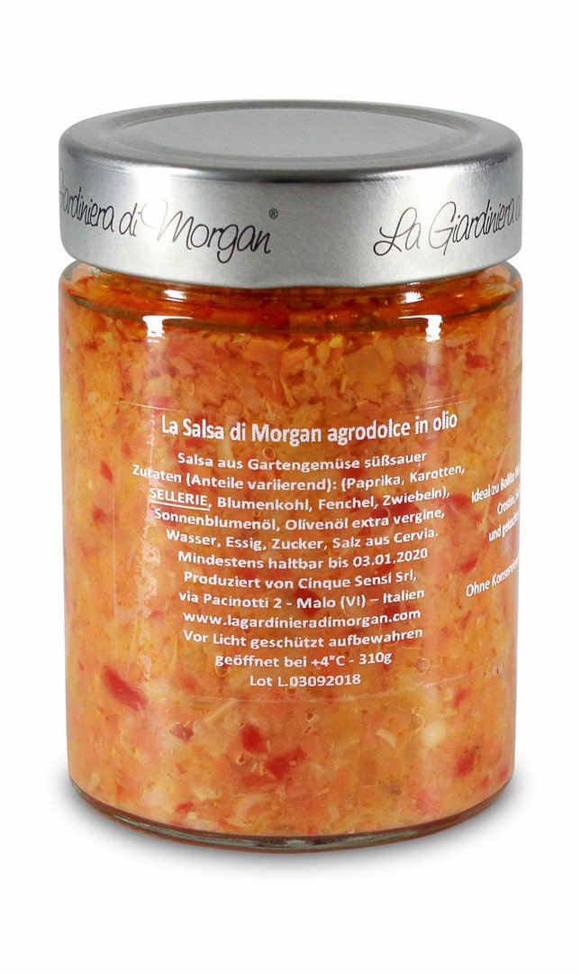 La Salsa di Morgan Agrodolce in Olio - Salsa aus Gartengemüse süßsauer